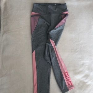 Justice pink / grey leggings